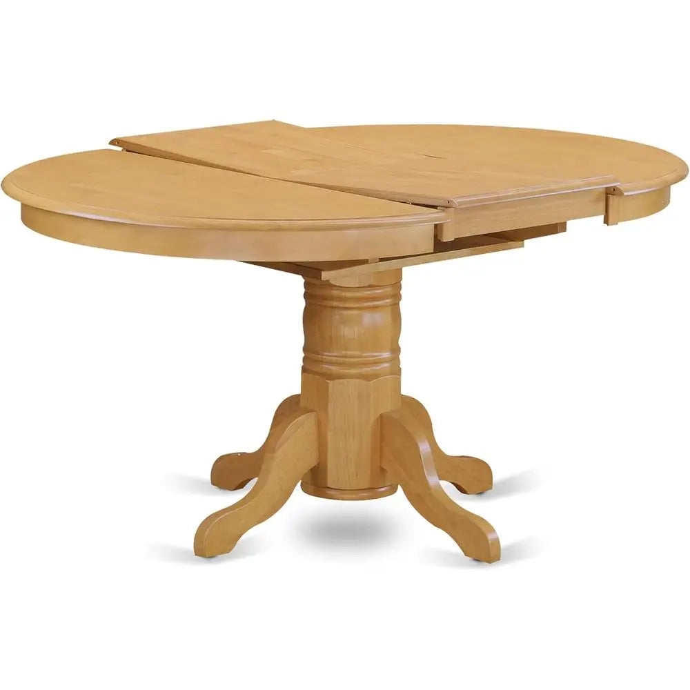 5-Piece Oak Kitchen Table Set with Oval Dining Table and 4 Solid Wood Chairs, 42x60 Inch