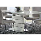 Contemporary 5-Piece Dining Set with Extendable Table and Metal Frame Chairs