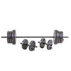 105 Pound Barbell Weight Set for Home Gym Adjustable Weight Set with Two Dumbbell Bars and Full 6 Ft Bar, Black