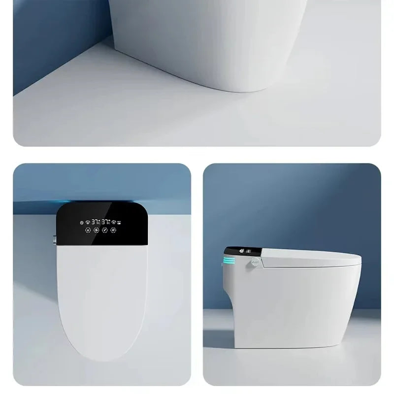 Smart Bidet Toilet with Heated Seat&Auto Flush,One-Piece Ceramic Automatic Toilet,Night Light,Warm Air Dryer,Foot Sensor Flush