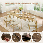 5-Piece Dining Set with Chairs, Compact Modern Table for 4, Kitchen & Dining Furniture, Rubberwood and Oak Veneer