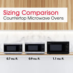 900W 0.9 Cu Ft Countertop Microwave with Turntable, Stainless Steel