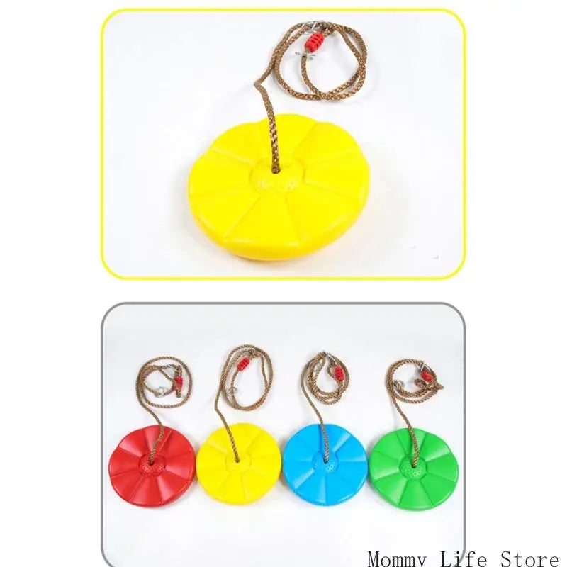 Rope Swing with Disc 30Cm/11.81Inch Round Platform and Thick Rope for Kids Yard Activity Toy Set