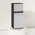 4 Cu.Ft Mini Fridge with Freezer, 2-Door Compact Refrigerator, 115V, 45.1" H, Stainless Steel, for Dorm, Office, Apartment