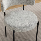 Durban 3-Piece Round Dining Set: Trestle Table with 2 Boucle Chairs