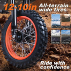 KEXZERON Electric Bike for Teens Adults, 12"/10" Fat Tire 3000W 34MPH Electric-Dirt-Bike，31 Miles Max Speed with 48V 30AH Battery Electric-Motorcycle Mountain Off-Road EBike
