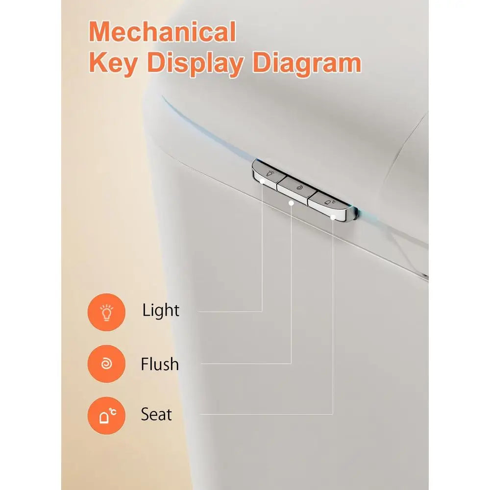 Smart Toilet with Heated Seat, Night Light, Dual Auto Flush, Foot Sensor Operation, Modern Elongated One-Piece ADA Height Toilet