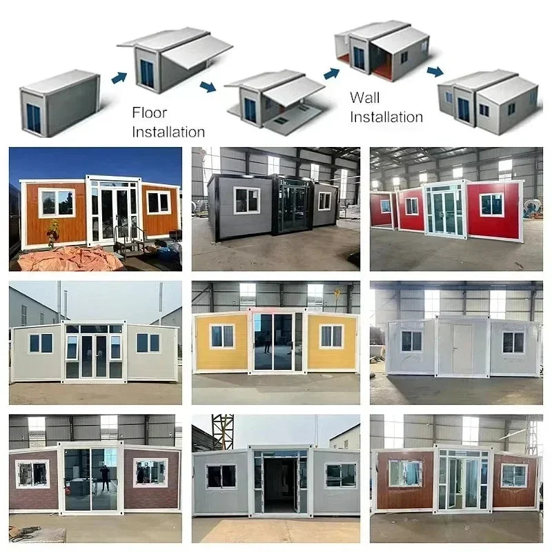 Portable Mobile House Prefabricated Tiny Homes 40Ft Expandable Container with Bathroom Folding Home Hot Sale