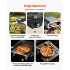Outdoor Pizza Oven, 12 in Propane Gas Pizza Maker, Portable Pizza-Cooker with  Electric Rotation, Thickened Pizza-Stone, Carry Bag, Propane Pizza-Oven for Outside Backyard Patio Camping, Black